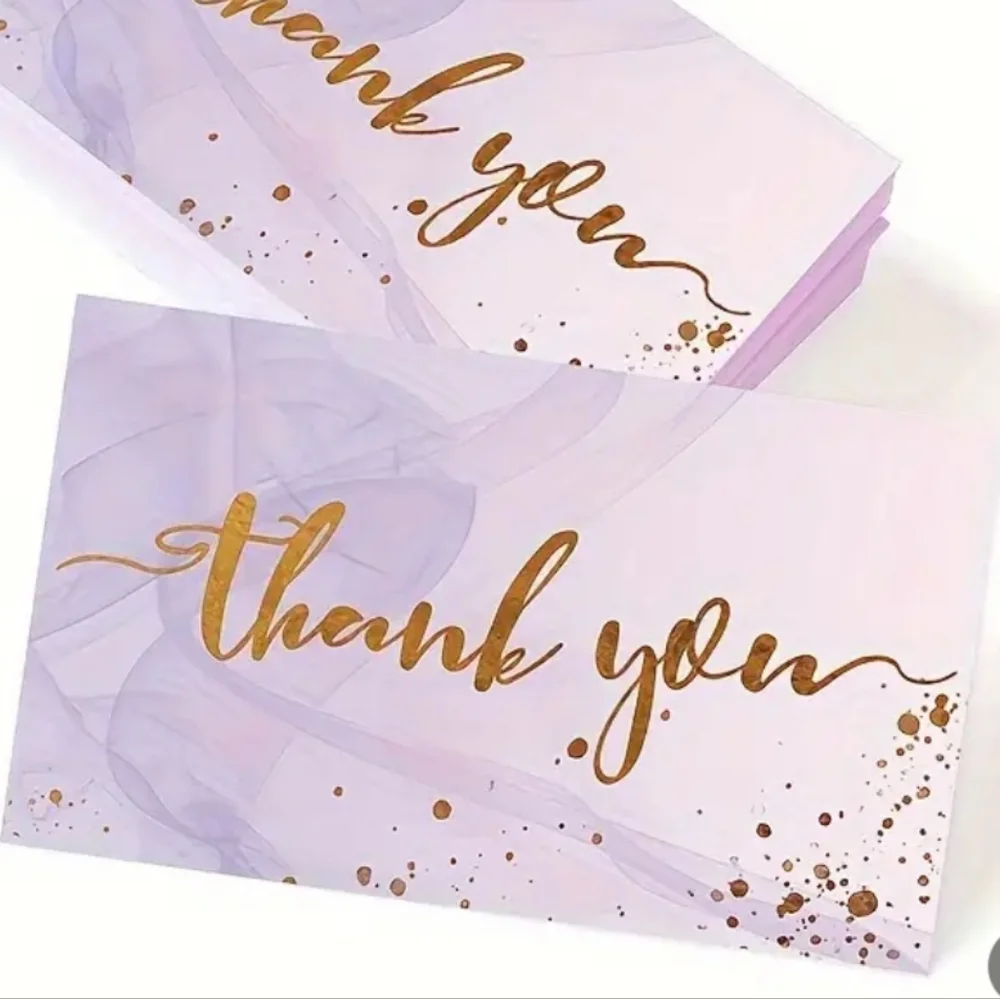 Purple ombre thank you cards
